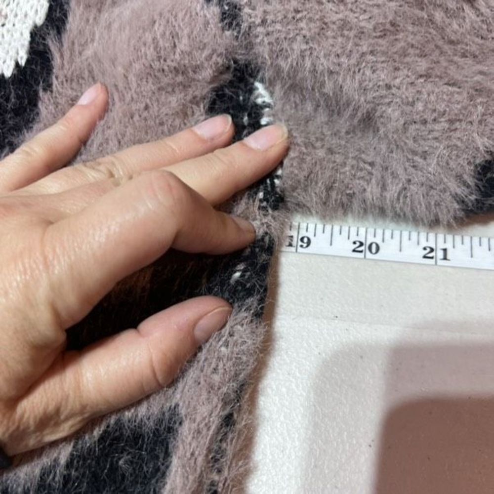 Bibi Soft Fuzzy Leopard Print Cardigan Sweater Sm… - image 7